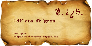 Márta Ágnes névjegykártya