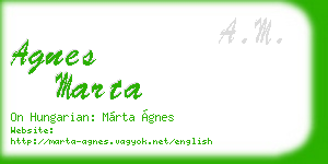 agnes marta business card